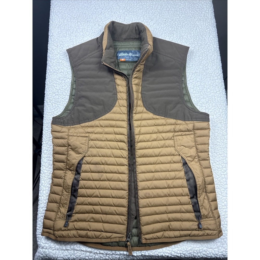 Eddie Bauer Men Small Sport Shop Stormdown Goose Down 700 Puffer Vest Zip EUC